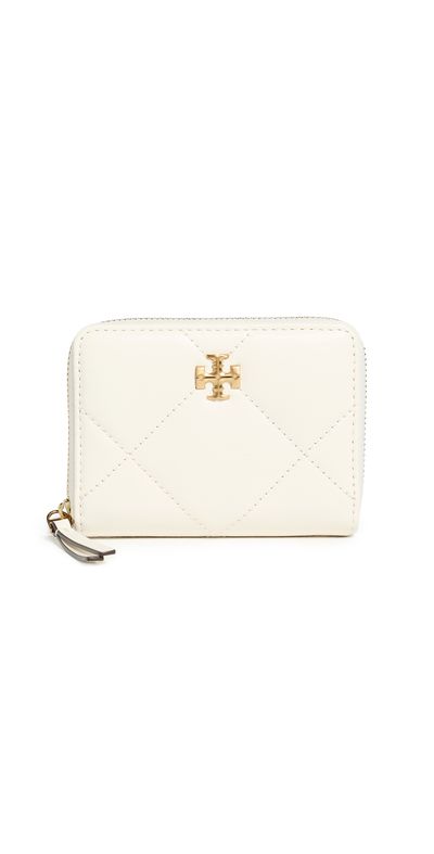 Tory Burch Tory Burch Kira Diamond Quilt Small Zip Around Wallet Warm White One