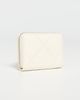 Tory Burch Tory Burch Kira Diamond Quilt Small Zip Around Wallet Warm White One - 2
