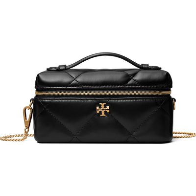 Tory Burch Tory Burch Kira Diamond Quilted Charm Leather Vanity Train Case