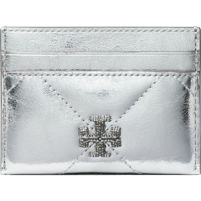 Tory Burch Tory Burch Kira Diamond Quilted Metallic Leather Card Case