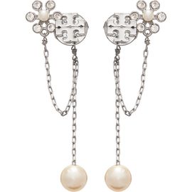 Tory Burch Tory Burch Kira Faux Pearl Chain Linear Earrings