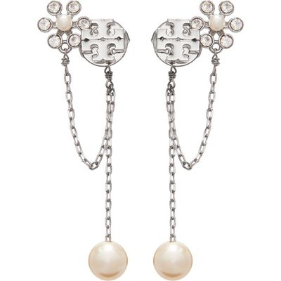 Tory Burch Tory Burch Kira Faux Pearl Chain Linear Earrings
