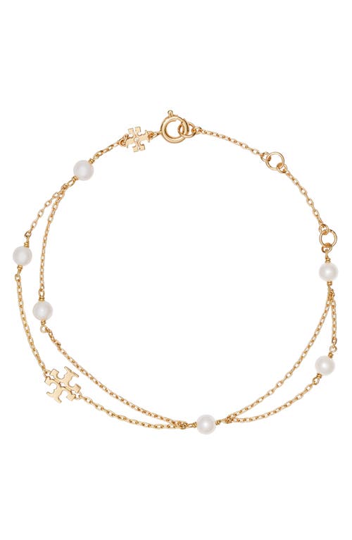 Tory Burch Tory Burch Kira Faux Pearl Layered Bracelet