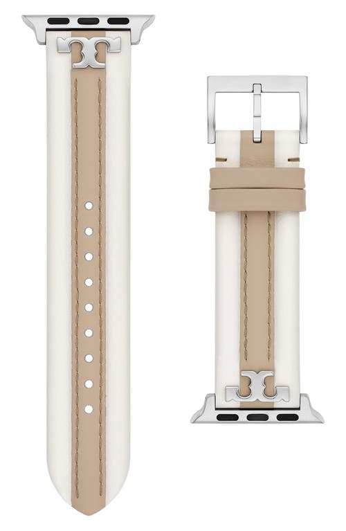 Tory Burch Tory Burch Kira Leather Apple Watch® Strap, 20mm (Nordstrom Exclusive)