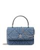 Tory Burch Tory Burch Kira Mini Diamond Quilt Denim Crossbody Bag - 1