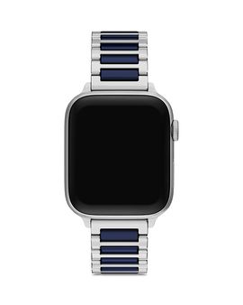 Tory Burch Tory Burch Kira Square Stainless Steel & Navy Silicone Band for Apple Watch, 38/40/41/42mm and 42/44/45/46/49mm