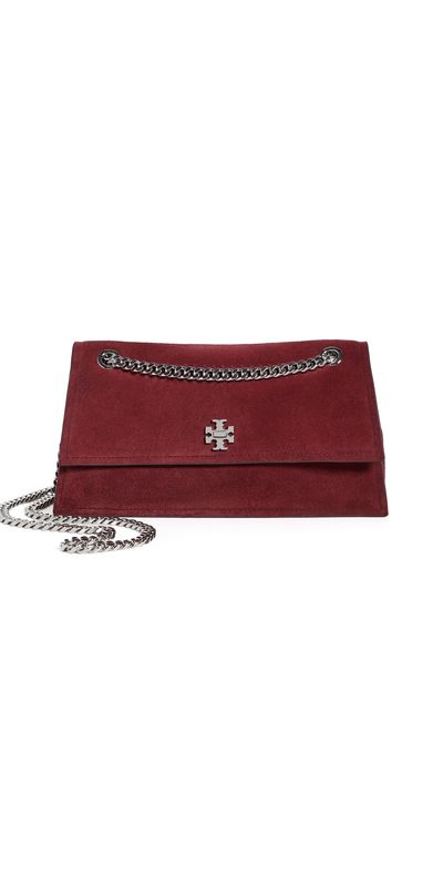 Tory Burch Tory Burch Kira Turnlock Suede Shoulder Bag Merlot One