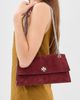 Tory Burch Tory Burch Kira Turnlock Suede Shoulder Bag Merlot One - 2