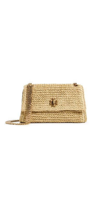 Tory Burch Tory Burch Kira Turnlock Woven Mini Bag Natural One