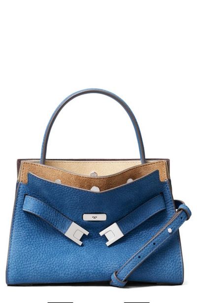 Tory Burch Tory Burch Lee Radziwill Nubuck Petite Double Bag Leather