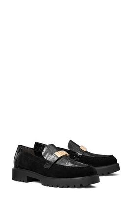 Tory Burch Tory Burch Leelee Croc Embossed Lug Loafer
