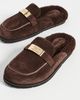 Tory Burch Tory Burch Leelee Shearling Mules Dark Cocoa - 5