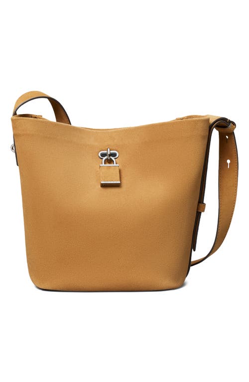 Tory Burch Tory Burch Lock Medium Slim Suede Bucket Bag