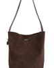 Tory Burch Tory Burch Lock Suede Slim Bucket Bag Dark Cocoa One - 1