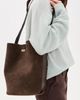 Tory Burch Tory Burch Lock Suede Slim Bucket Bag Dark Cocoa One - 3