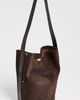 Tory Burch Tory Burch Lock Suede Slim Bucket Bag Dark Cocoa One - 4