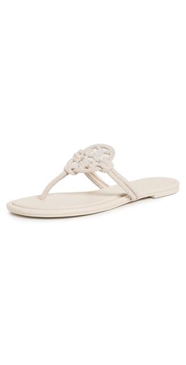 Tory Burch Tory Burch Miller Knotted Pearl Sandals Light Cream