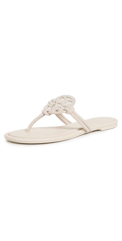 Tory Burch Tory Burch Miller Knotted Pearl Sandals Light Cream