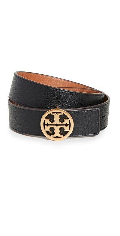 Tory Burch Tory Burch 1.5" Miller Reversible Belt Black/New Cuoio/Gold M