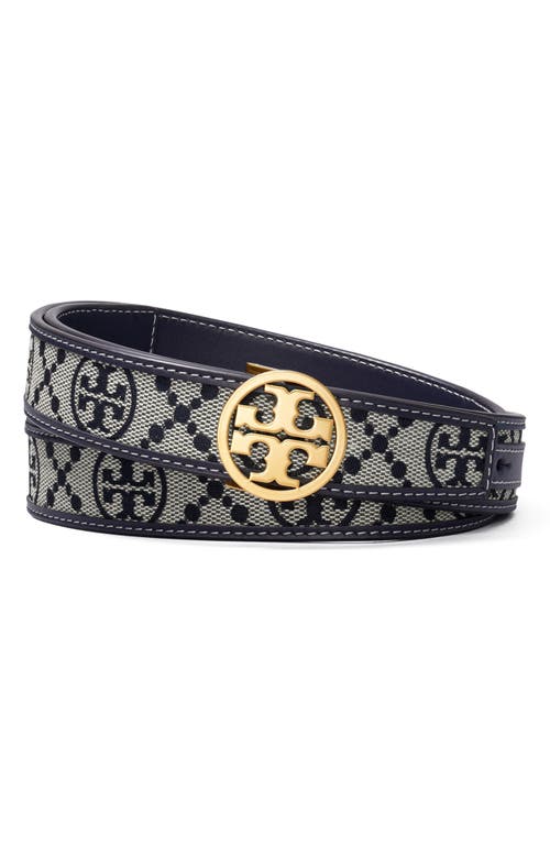 Tory Burch Tory Burch Miller T Monogram Jacquard & Leather Belt