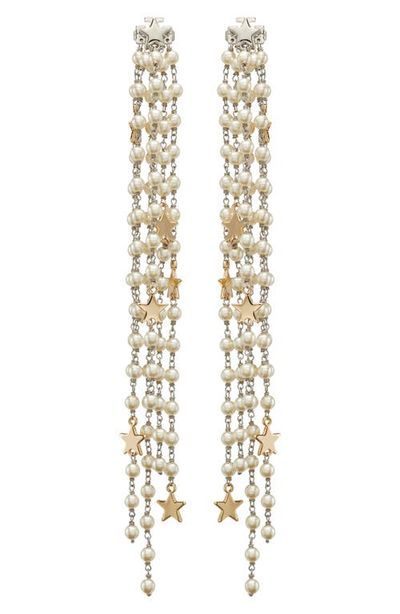 Tory Burch Tory Burch Moondance Front Back Imitation Pearl Chandelier Earrings
