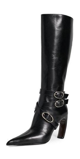Tory Burch Tory Burch Multi Buckle Leather Boots 90mm Perfect Black
