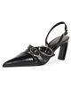 Tory Burch Tory Burch Multi Buckle Slingback Leather Heels 75mm PERFECT BLACK / SILVER - 1