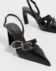 Tory Burch Tory Burch Multi Buckle Slingback Leather Heels 75mm PERFECT BLACK / SILVER - 5