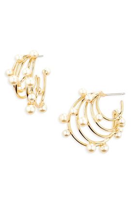 Tory Burch Tory Burch Pearl Multihoop Earrings