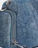 Tory Burch Tory Burch Perry Denim Print Suede Voyager Camera Bag Blue Jean One - 5