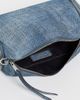 Tory Burch Tory Burch Perry Denim Print Suede Voyager Camera Bag Blue Jean One - 6