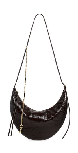 Tory Burch Tory Burch Pierced Croc-Embossed Crossbody Bag Cocoa One