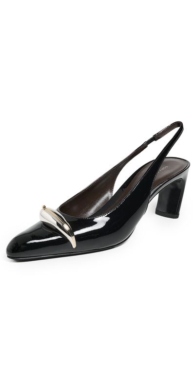 Tory Burch Tory Burch Pierced Slingbacks 65mm PERFECT BLACK / SILVER