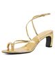 Tory Burch Tory Burch Pierced Strappy Heel Sandals Gold Leaf - 1