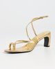 Tory Burch Tory Burch Pierced Strappy Heel Sandals Gold Leaf - 2