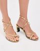 Tory Burch Tory Burch Pierced Strappy Heel Sandals Gold Leaf - 3