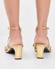 Tory Burch Tory Burch Pierced Strappy Heel Sandals Gold Leaf - 5