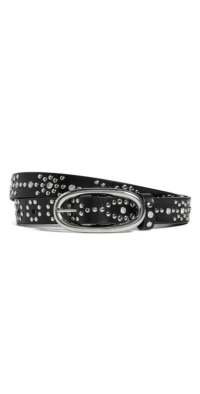 Tory Burch Tory Burch Pierced Studded Belt Black / Silver