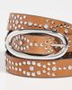 Tory Burch Tory Burch Pierced Studded Belt Burnt Umber/Silver - 5