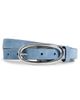 Tory Burch Tory Burch Pierced Suede Large Buckle Belt Steel Blue/Silver - 1