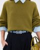 Tory Burch Tory Burch Pierced Suede Large Buckle Belt Steel Blue/Silver - 3