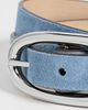 Tory Burch Tory Burch Pierced Suede Large Buckle Belt Steel Blue/Silver - 5