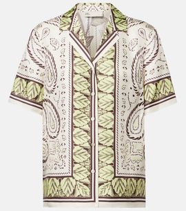 Tory Burch Tory Burch Printed silk bowling shirt