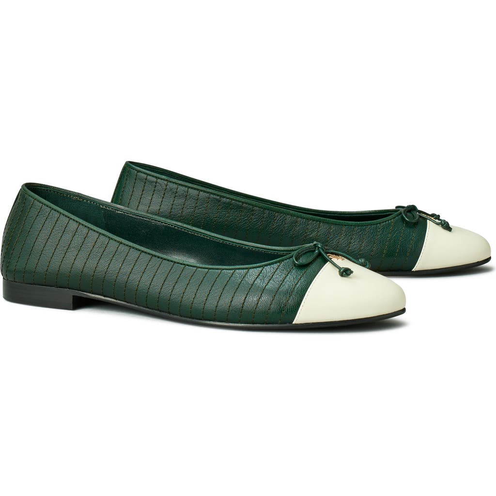 Tory Burch Tory Burch Quilted Cap Toe Ballet Flat