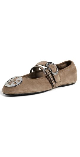 Tory Burch Tory Burch Reva Punk Travel Ballet Flats RIVER ROCK / SILVER