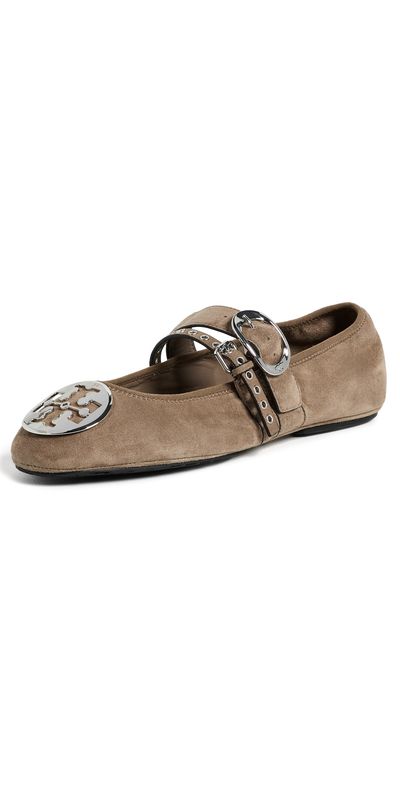 Tory Burch Tory Burch Reva Punk Travel Ballet Flats RIVER ROCK / SILVER