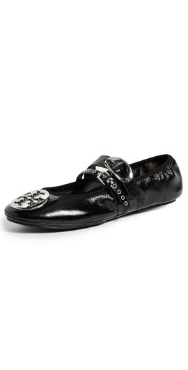 Tory Burch Tory Burch Reva Punk Travel Ballets PERFECT BLACK / SILVER