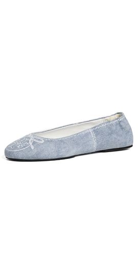 Tory Burch Tory Burch Reva Travel Ballet Flats Blue Cloud