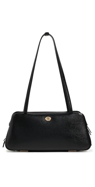 Tory Burch Tory Burch Robinson Leather Shoulder Bag Black One