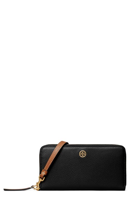 Tory Burch Tory Burch Robinson Pebble Leather Zip Around Continental Wallet